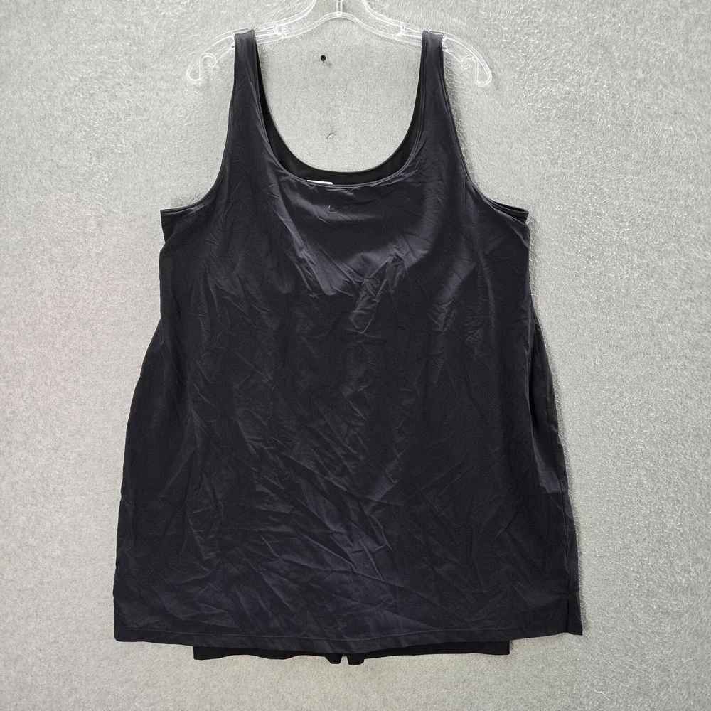 Nike Women Dress 1X Black Bliss Luxe Training Mini Tank Swoosh Lined Sleeveless‎